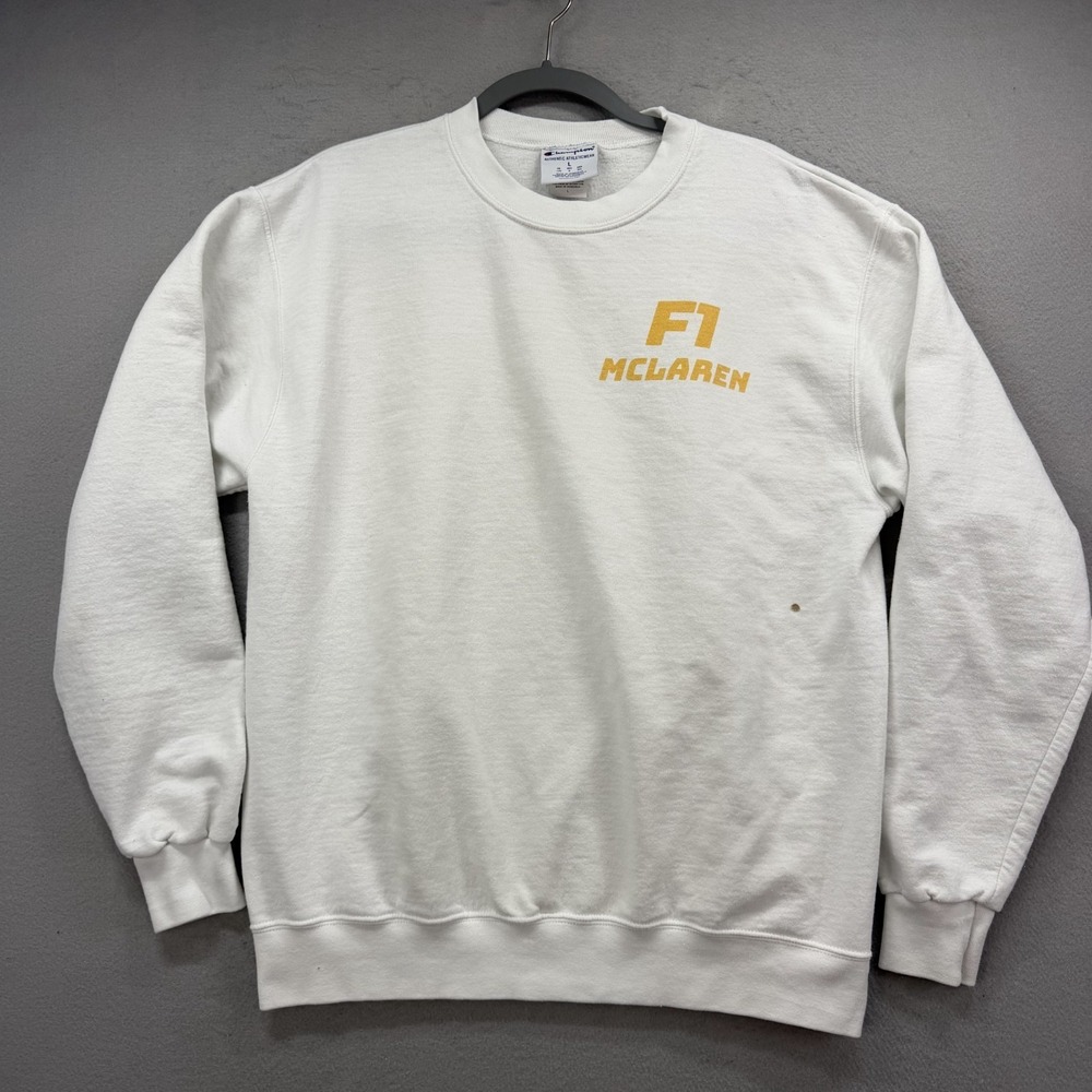 Champion F1 McLaren Sweatshirt Mens L White Lando Norris Racing Crewneck Graphic